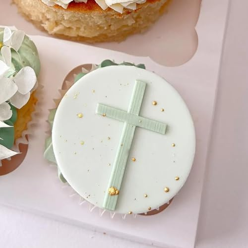 Christening Cross Cookie Stamp Fondant Embosser with Square Cookie Cutter