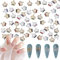 Crown 30 Pcs 3D Nail Charms - Gold & Silver Rhinestones and Gems Alloy Nail Decorations for DIY Supply and Jewelry Makingrandom Color (Gold+Silver)