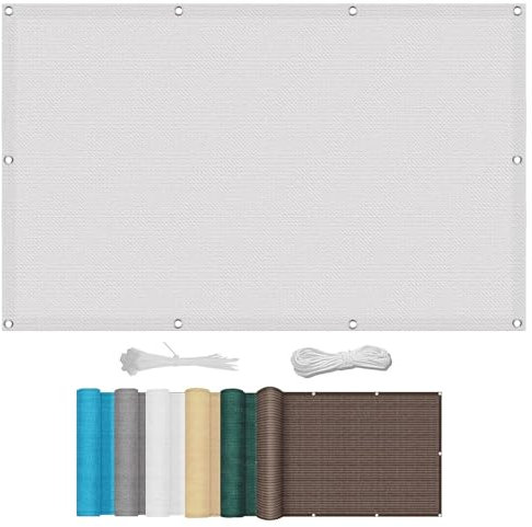 Filet D'Ombrage 2.4 x 6.5 m Rectangulaire Couvert Végétal Toile Pergola, Fleurs, Patio, Lawn Aux UV 98% avec Oeillets Et Cordons Brise Vent, Blanc