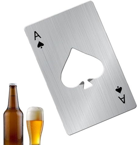 Décapsuleur en forme de carte | Décapsuleur de bouteille pour bar | Décapsuleur de bière en acier inoxydable, décapsuleur en forme de carte de poker