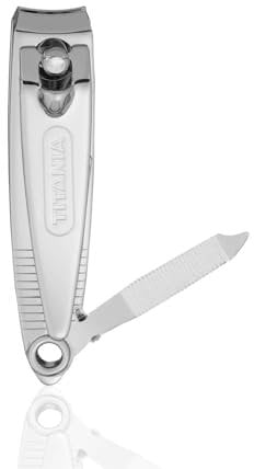 TITANIA Coupe-ongles de haute qualité avec lime a ongles • Idéal pour les ongles épais des doigts et des pieds • Coupe-ongles en acier carbone • Pour hommes et femmes