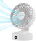EASEBREEZ Ventilatore da tavolo, ventola piccola Funzionamento silenzioso, ventola USB leggera, ricarica tramite porta USB, display a LED, 5 impostazioni di velocità, inclinazione regolabile, bianco