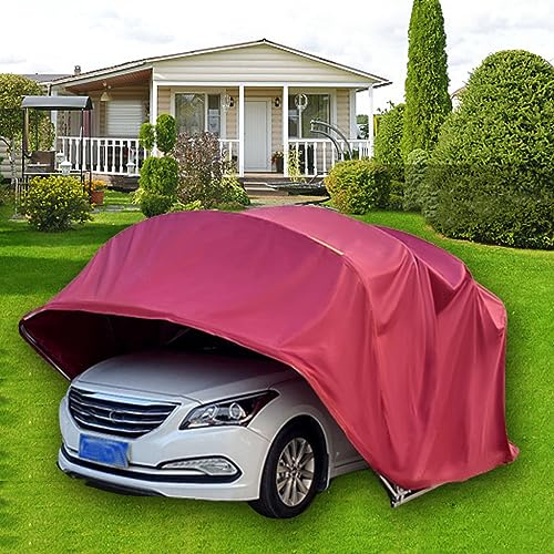 XNYXLPP Tente de Voiture Semi-Automatique, abri de Voiture Pliable télescopique Robuste, Protection Solaire entièrement fermée et Housse de Voiture imperméable (5.9 * 2.7 * 2.45M/19 * 8.8 * 8ft)