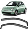 GEARMONSTER Windabweiser Regenabweiser für FIAT 500 2010-2023 Regenabweiser, Integrierte Deflektoren Integrierter Windabweiser, Vorne, Schwarz, 2 Stück