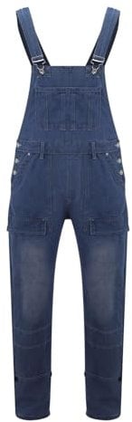 Denim Dungarees for Mens Casual Lightweight Versatile Overalls Men'S Denim Suspenders Fashion Simple Pocket Baggy Jeans