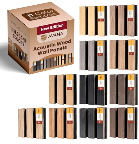 Avana Acoustic Wall Panels Color Samples Pack - Premium Wood Panels for Wall Decor - Interior Sound Proofing and Acoustic Panels