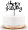 KOBOKO Happy Birthday Tortendeko Schwarz, Cake Topper Geburtstag, Acryl Kuchen Deko Geburtstag, Happy Birthday Deko Torte, Kuchendeko Geburtstag Mädchen Jungen Frauen Mann, 10,8X13,7cm
