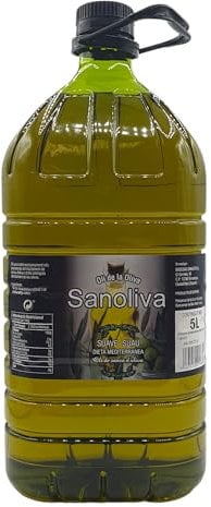 Aceite de Orujo - Aceite de Oliva Suave - SANOLIVA - 5 Litros - Origen ESPAÑA - Aceite de Oliva Sansa/Orujo - Garrafa PET de Aceite Suave de Oliva Sansa