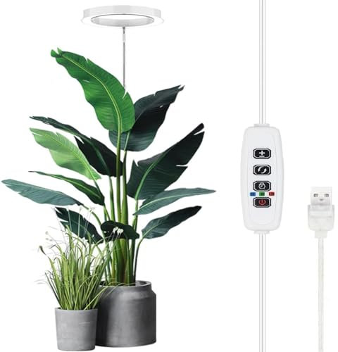 Lampada per Coltivazione, Luce per la Crescita delle Piante, Lampada a Luce Solare a Spettro Completo con Timer di Regolazione a 10 Livelli per Piante da Interno Grandi Piante in