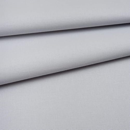 Fabreco - 100% Premium Baumwollstoff Meterware Uni 160 cm | 220 g/lfm – Weich, langlebig & hautfreundlich | Stoffe Zum Nähen & Dekoration | Stoff Meterware - Fabric | hellgrau