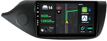 9 [6G+128G] Android 15 Radio Coche para Kia CEE'd CEED JD 2012-2018 con Carplay|Android Auto|DSP|Mirror Link-GPS Navi Navegador Radio con Bluetooth 5.0/WiFi/4G/FM/360 AHD Cámara