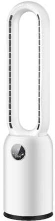 Bladeless Tower Fan Silent Electric Cooling Fan with Remote Control, 90° Oscillating 24 Speeds 12H Timer, Quiet & Powerful Electric Standing Bladeless Floor Fan for Bedroom & Office