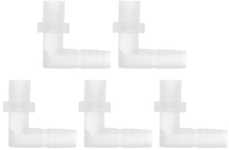 RATCHROLL 5 Pezzi Raccordo Barb Plastica Gomito 3/8 G1/4 Maschio NPT