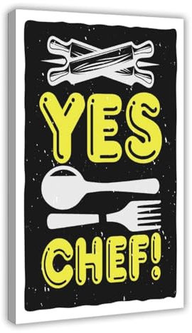 Yes Chef Poster auf Leinwand, 30 x 45 cm