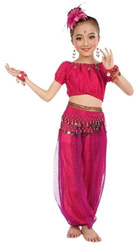 Kinder Mädchen Bauchtanz Kostüm IndienDance Kleidung Gymnastik für Kinder Mädchen Belly Dance Costumes Indische Tanzkleidung Hip Hop Kleidung Street Dance Outfits Tanzkostüm