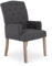 Raburg Esszimmerstuhl, Chesterfield-Design, Polsterstuhl, eleganter Armlehnen-Stuhl, Steppung, Landhausstil, Küchenstuhl, Belastbarkeit 110 kg, Victoria, Bezug Dunkelgrau|Beine Dunkel