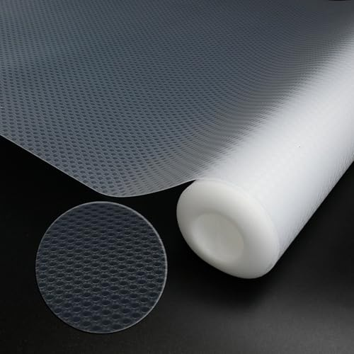 Schubladenmatte 45x500cm Eva Schrankpapier Schubladeneinlage Wasserfest Nicht Klebende Unterlage Teppich Anti-Rutsch Matte für Küchenschränke Arbeitstisch Möbeloberfläche Schutzmatte Transparent Punkt
