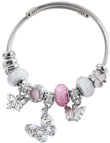 GUIZIYAO Mädchen Armband, Charm Armband, Verstellbares Bettelarmband, Glitzerndes Bettelarmband, Freundschaftsarmbänder, Teenager Mädche Geschenke,Charm Armband, Geschenke für Mädchen