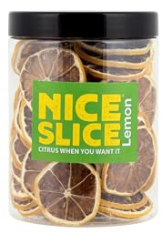 NICE SLICE Dried Lemon Slices – 100% Natural Dehydrated Lemon Garnish – Approx. 55 Servings – Air-Dried Citrus for Cocktails, Tea, Baking, and Cooking – Reusable Jar