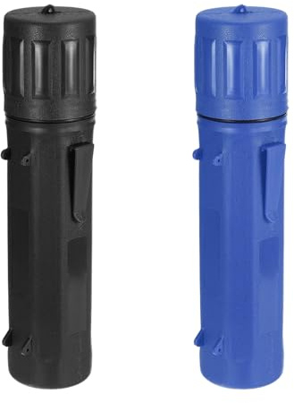 QUARKZMAN 2 Stck Schweißstab Aufbewahrungsrohr 14.5 Zoll Schwarz Blau | Wolfram Elektroden Halter Behälter, Luftdicht Wasserdicht, 4.5kg Kapazität, Mit Tragegurt