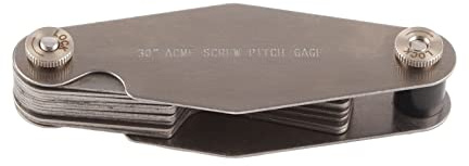 Calibro per filettature T, calibro per passo di vite Whitworth, strumento di misurazione delle filettature in acciaio al carbonio con marcature chiare per un’identificazione (Modello di filettatura a