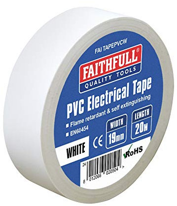Faithfull FAITAPEPVCW PVC Electrical Tape 19mm x 20M - White