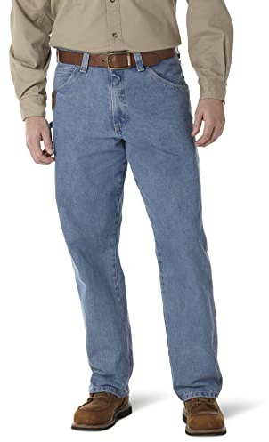 Wrangler Riggs Workwear mens Ripstop Carpenter jeans, Vintage Indigo, 34W x 32L US