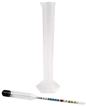 Hydrometer (Stevenson Reeves) for Wine & Beer with 100ml Plastic Measuring Cylinder Tiral Sampling Jar Homebrew Home Brew Homemadeome Brew Homemade