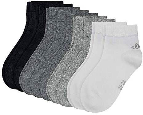 s.Oliver Jungen 9er Pack Sneakersocken Junior Quarter mit weichem Bund Kinder Halbsocken