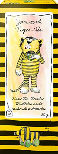Lebensbaum Janosch Tigertee, 20 Beutel x 1,5 g Kräutertee mit würzig-kräftigem Geschmack, Bio Kindertee, Kräuterteemischung
