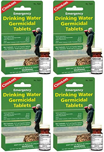 Coghlan's Emergency Drinking Water Germicidal Tablets, 50 Tablets (4-Pack)