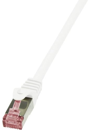 LogiLink CQ2031S Ethernet Cat6 Cable, Cat.6 S/FTP PIMF PrimeLine Patch Cable, 1 Meter Length, White