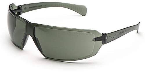 UNIVET | 553Z Solar G15, Arbeitsschutzbrille, Sonne, zur kombinierten Verwendung mit Gehörschutz, kratzfeste Gläser, (EN166, EN170, EN172), Grün G15