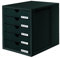 HAN 1450 Schubladenbox SYSTEMBOX DIN A4, 5 geschlossene Schubladen 2 Boxen Schwarz