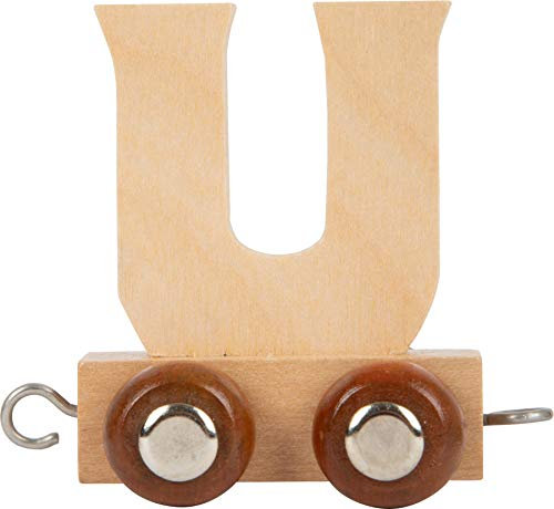 Buchstabenzug | Wunschname zusammenstellen | Holzeisenbahn | EbyReo® Namenszug aus Holz | personalisierbar | auch als Geschenk Set (Buchstabenzug U)