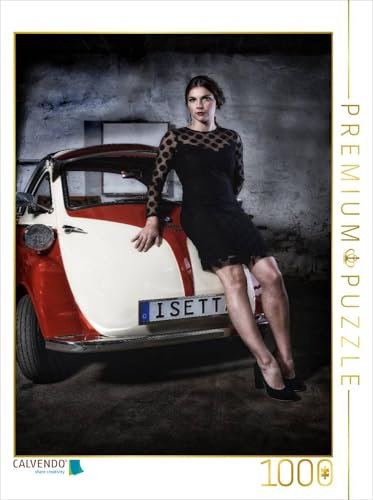 CALVENDO Puzzle Isetta Rot-Weiß | 1000 Teile Lege-Größe 48 x 64 cm Foto-Puzzle für glückliche Stunden