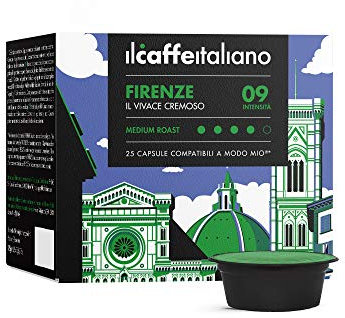 FRHOME - 120 Capsules de café compatibles Lavazza A modo mio - Café Mélange Firenze intensité 9 - Il Caffè Italiano