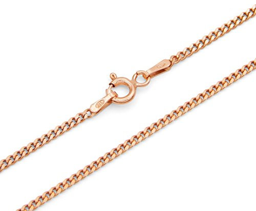 Panzerkette 925 Sterling Silber rose vergoldet 1,7mm breit Länge wählbar 40 45 50 55 60 cm Silberkette Halskette Damen rosé (45)