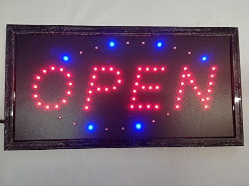 Tri Products Large Bright Flashing LED OPEN Shop Sign Neon Hang Display Window Light …