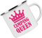 Crealuxe Emaille Tasse Camping Queen - Kaffeetasse mit Motiv, Campingtasse, bedruckte Emailletasse mit Wunschtext