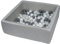 Velinda Piscine a balles pour Enfant, Dimensions: 90x90 cm, Aire de Jeu + 150 balles (Couleurs des balles: Blanc, Perle, Gris)