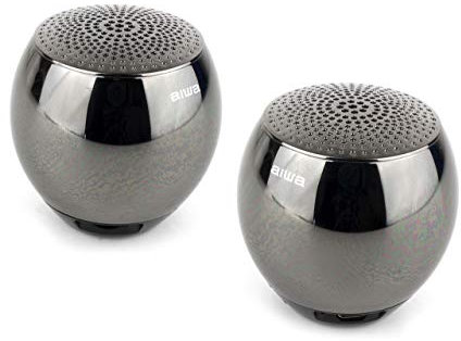 Aiwa Atom Mini Wireless Bluetooth, 2 Speakers Bundle, Super Bass Audio and TWS Connectivity (Black)