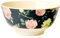 Medium Melamin Schüssel - Schwarz - Dark Rose Print