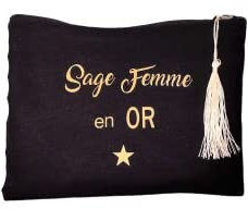 Trousse Sage-Femme en Or- cadeau personnalisable