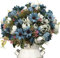 LoveniMen Künstliche Pfingstrosen, Kunstseide, Kunststoff, Pflanzen, Hochzeit, Brautstrauß, Party, Innen- und Außenbereich, Heimwerken, Zuhause, Garten, Veranda, Korridor, Blau, 4 Stück