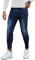 GINGTTO Skinny Jeans for Men Men's Slim Fit Stretch Denim Pants Dark Blue Trousers 28