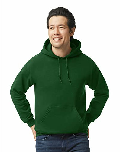 Gildan Men's Fleece Hooded Sweatshirt, Style G18500 Hooded Sweatshirt, Forest Green, L