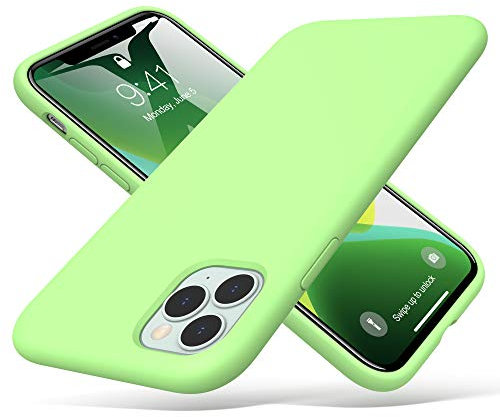 ULAK Flüssiges Silikon Hülle kompatibel mit iPhone 11 Pro Max, 11promax Liquid Silikonhülle 3 in 1 Dünne Schutzhülle Bumper Handyhülle Stoßfest Phone Case für iPhone 11 Pro Max 6,5 Zoll - Grün