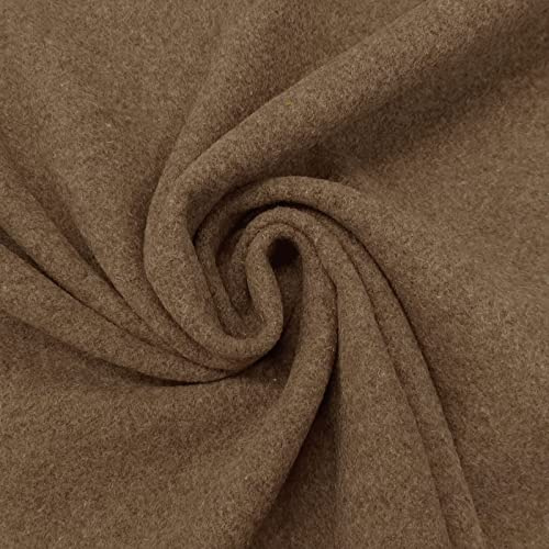 Gaby - Kaschmir Wolle Mantel Wollstoff Meterware 20 Farben Stoff - taupe