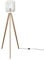 Paco Home Stehlampe Modern Wohnzimmer Schlafzimmer Rattan Optik Boho Korb Stehleuchte E27, Lampenfuß: Stehleuchte Holz, Lampenschirm: Weiß (Ø28 cm)